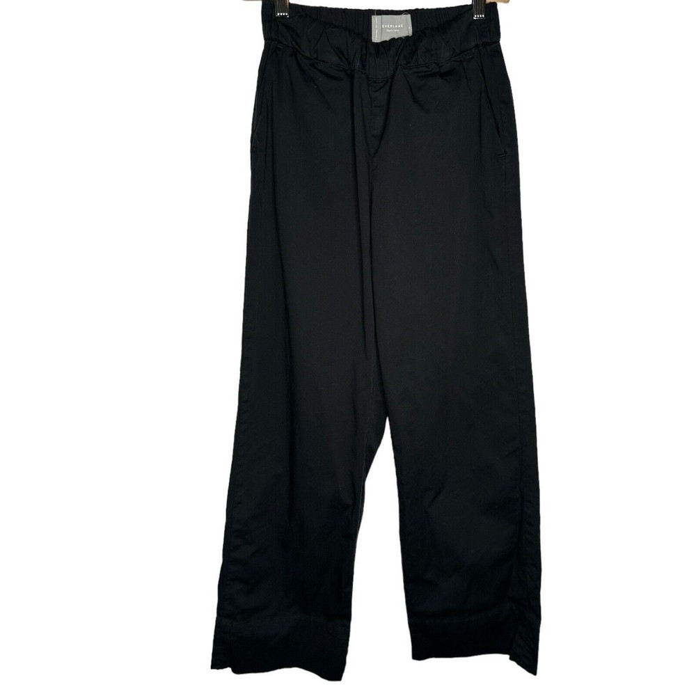 EVERLANE Organic Cotton the Easy Pants Elastic Waist Black Sz 4